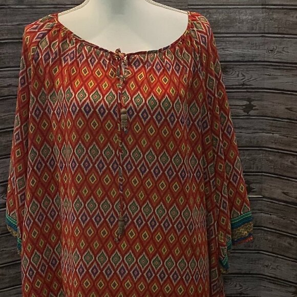 🔥🔥SALE🔥🔥Zac & RACHEL Multi Colored Tunic Blouse - Picture 4 of 7